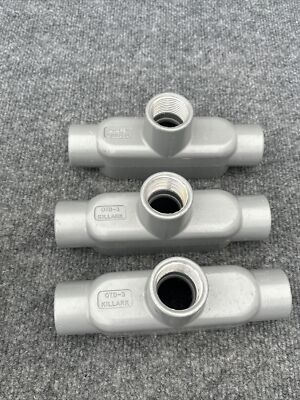 Lot Of 3 - Killark OTB-3 1'' Aluminium TB Conduit Outlet Body 1'' Condulet New