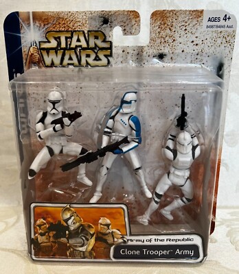 Star Wars Clone Wars 2003 ARMY OF THE REPUBLIC CLONE TROOPER ARMY BLUE  Pack