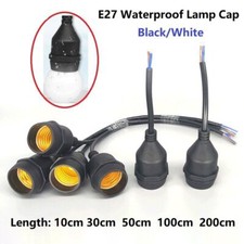 IP68 Outdoor E27 Waterproof Lamp Cap Bulb Lamp Holder 10cm- 200cm Black/White