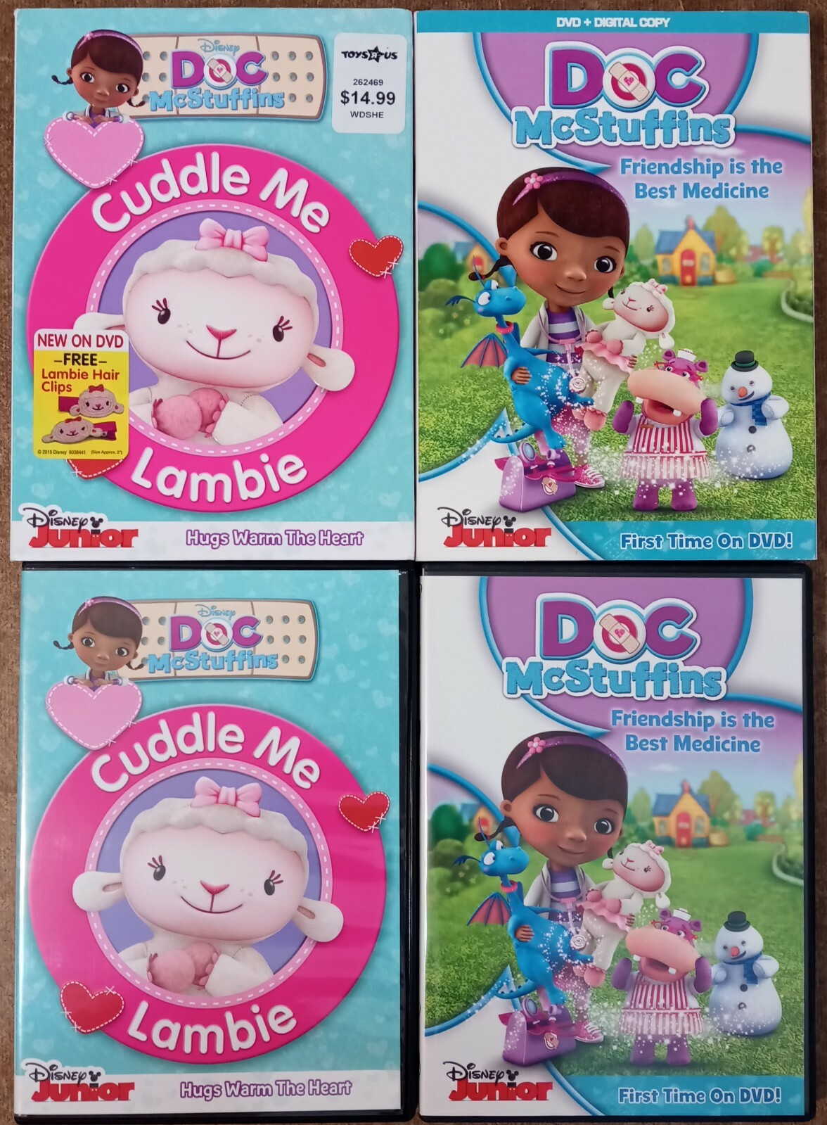 Disney Jr DVD Lot Doc McStuffins Friendship Best Medicine & Cuddle Me