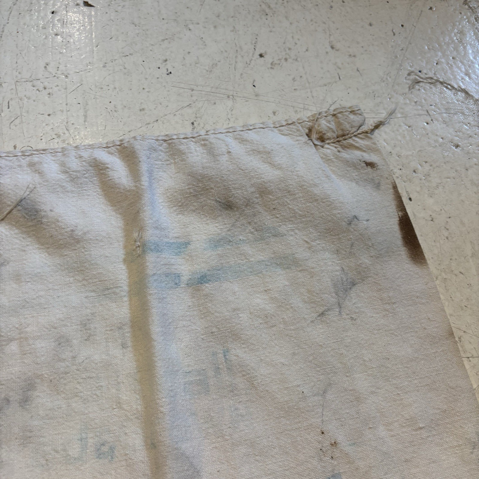 Vintage Feed Sack Flour Sack Faded As Is Worn Stained 