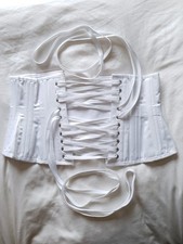 Corset Story White Satin Steel Boned Underbust 24" Waist