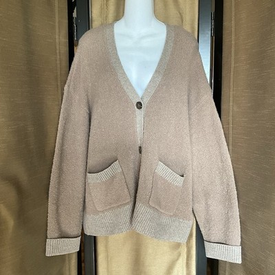 NWT$298 Johnny Was Calme Teddy Bear X-LARGE Cardigan - Taupe Gray