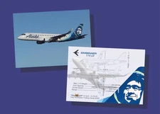 Alaska Horizon Embraer 170 / 175 Set of 25 Airplane Trading Cards - 2.5"x 3.5" -