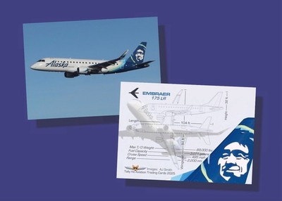 Alaska Horizon Embraer 170 / 175 Set of 25 Airplane Trading Cards - 2.5''x 3.5'' -