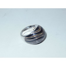 Anillo Montblanc Ame de Star de plata esterlina y laca negra para dama talla 56 109530