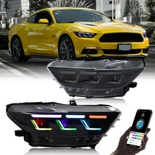 2x RGB LED Scheinwerfer Set für Ford Mustang 2015–17 Frontscheinwerfer-Baugruppe