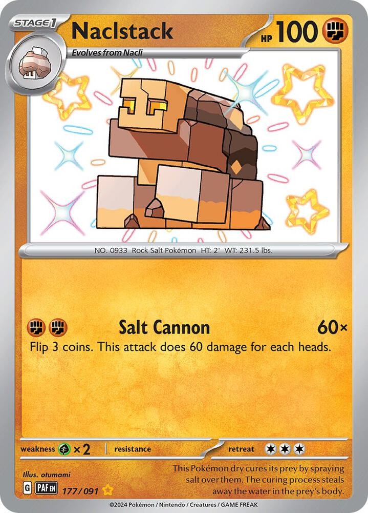 NACLSTACK 177/091 PALDEAN FATES POKEMON (SHINY RARE HOLO, NM)