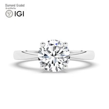 Round Solitaire Labgrown Diamond Engagement Ring Platinum 3 Ct