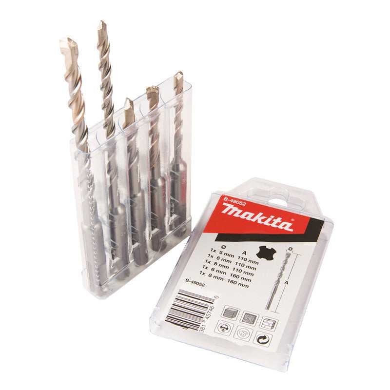 Forets 2 taillants V-Plus B-49052 Makita SDS-Plus en coffret de 5 pièces premium