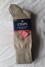 Chaps Men's Tan Classic Dress Soft Touch Socks 4 Pairs Shoe Size 6-12.5 NEW