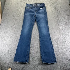American Eagle Outfitters Kick Jeans Womens 6 Blue Denim Bootcut Faded Stretch
