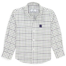 PROPERLY TIED Plaid Flannel Shirt - Grey/Cream /Light Sage - NWT Boys 8