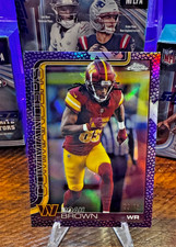 2025-26 Chrome Football #293 Noah Brown Commanders LEATHER INSERT PURPLE /75