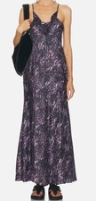 Isabel Marant Women's Purple Lined Cowl Neck Silk Crepe Manelia Dress Sz 38
