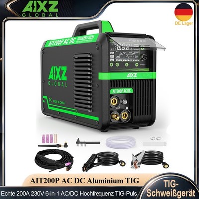 AIXZ Echte 200A 220V Puls HF TIG-Schweißgerät AC/DC Aluminium MMA IGBT Inverter