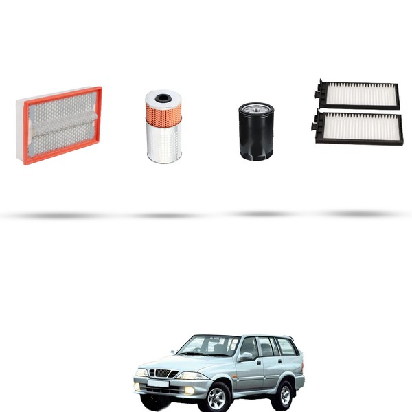 Hoffcar Set Service - 4 Filter FüR Chevrolet Musso 2.9 D 73Kw Von 1999-image