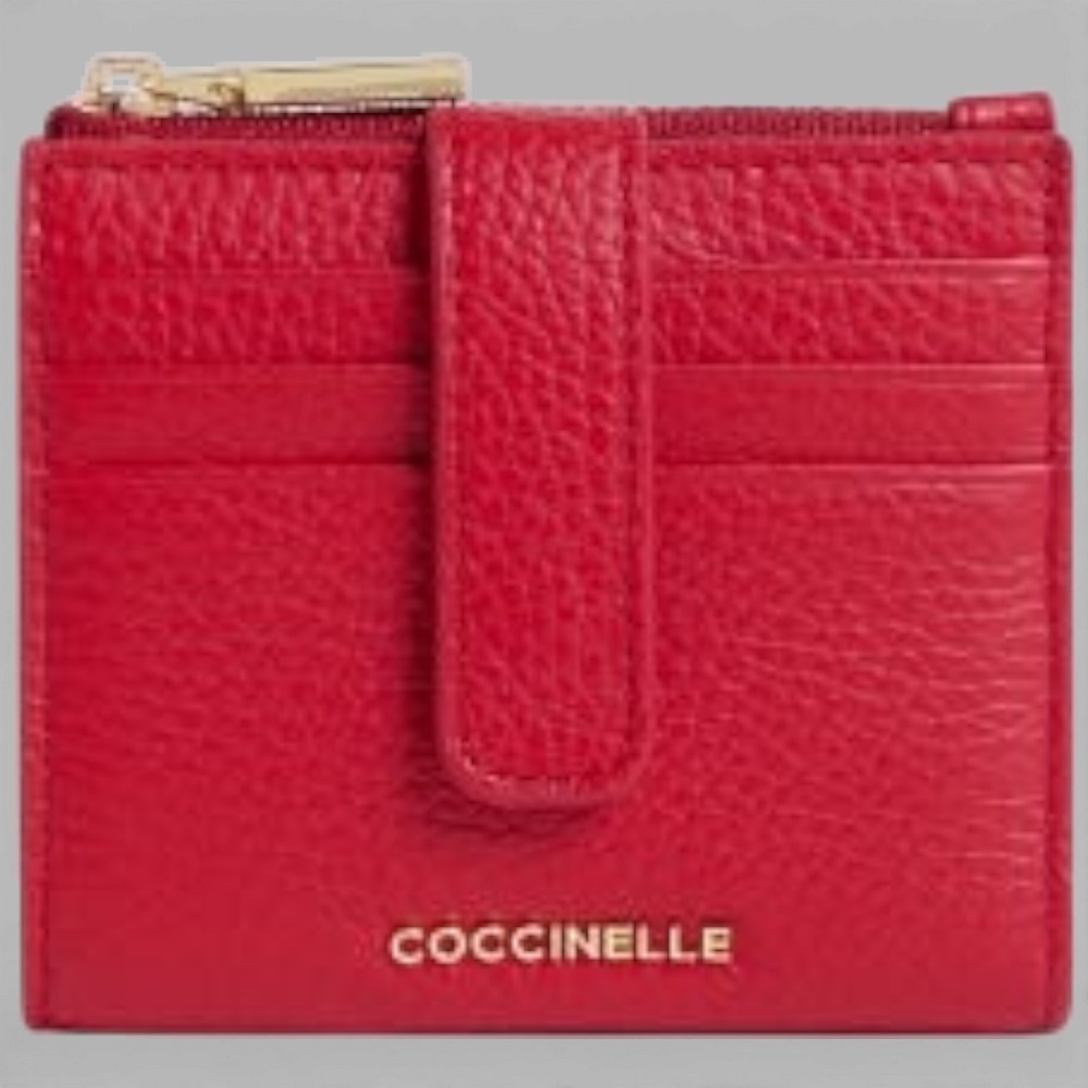 Mode Coccinelle Geldbrse Metallic Soft Damen Scharlach Leder 21590₽