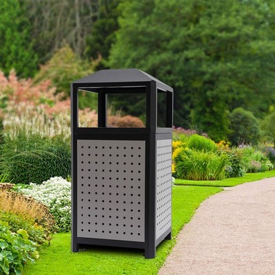 15Gallon Commercial Outdoor Trash Can Large Site Lot Garbage Waste Container
