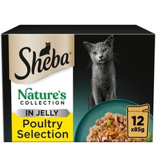 96 x 85g Sheba Natures Collection Adult Cat Food Pouches Mixed Poultry in Jelly 5.91 per kilo
