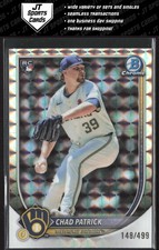 2025 Bowman Chrome Chad Patrick 28 RC Geometric Refractor /499 Milwaukee Brewers
