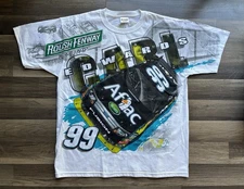 Vintage Carl Edwards Aflac NASCAR AOP T-Shirt Men’s XL EUC Y2K White