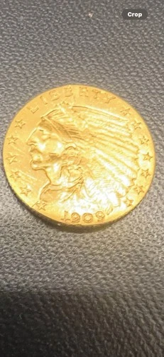 1909 G$2.50 Indian Head Gold Quarter Eagle - Authentic US Coin -