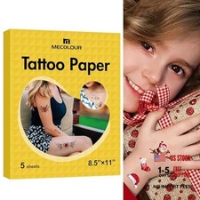 Printable Temporary Tattoo Paper 8.5"X11"-5 Sets for Inkjet printer 5 Sheets