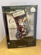 Dimensions Gold Collection Candy Cane Santa Christmas Stocking Cross Stitch Kit