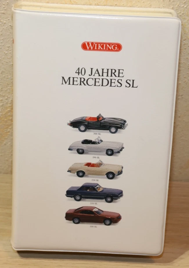 Wiking 40 Jahre Mercedes SL, 5x Oldtimer R129, 190SL, Pagode, H0, 1:87
