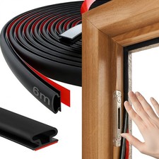 6M Front Door Seal,Rubber Gasket Seals,D-Shape Draught Black 