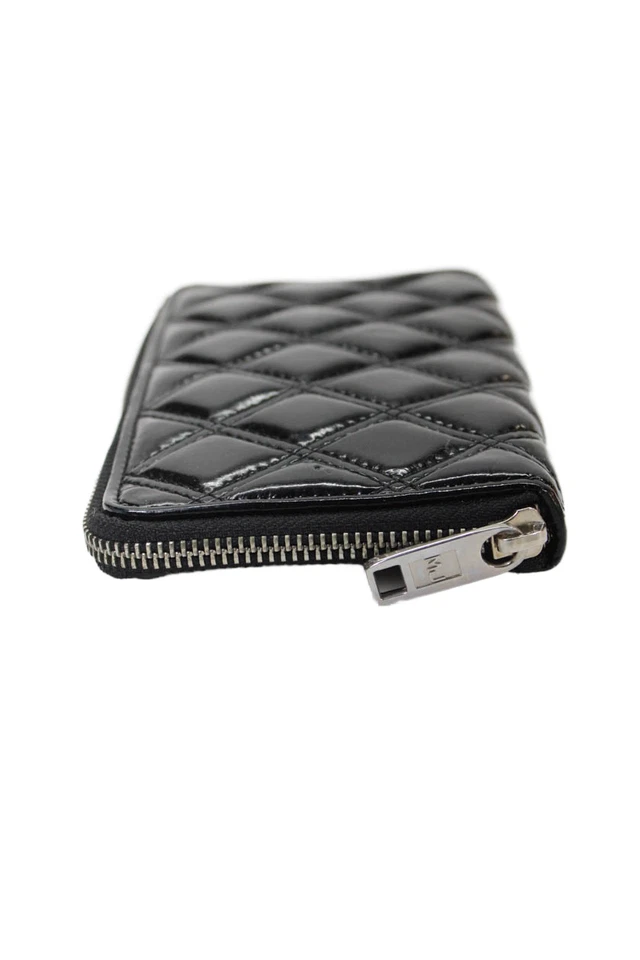 Cartera negra acolchada brillante con cremallera alrededor de Marc Jacobs para mujer Foto 3 de 4