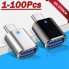 LED USB-C 3.1 Male to USBA Female Adapter Converter OTG Type C Android Phone Lot