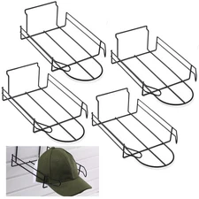 Yexiya 4 Pcs Wire Hat Display for Slat Wall Black Baseball Hat Rack Retail Di 
