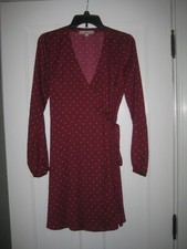 LOFT Red Wrap Dress  w/ White Stars Size 2