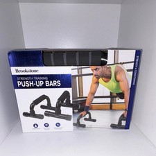 Brookstone Strength Training Push-Up Bars Stress Relief Massage Set of 2