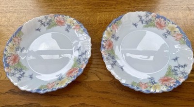 Arcopal France FLORINE Royal Prestige Beilagenteller gewellte Blumen Set 2