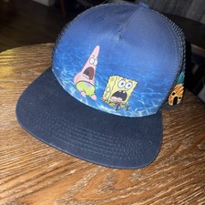 Nickelodeon 2021 Spongebob Squarepants Navy Mesh SnapBack Trucker Cap Hat Adult