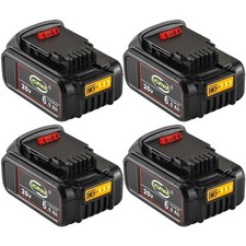 1 4x 20V 6 AH Lithium Ion Battery For DeWalt 20Volt Max DCB206-2 DCB205 DCB204-2