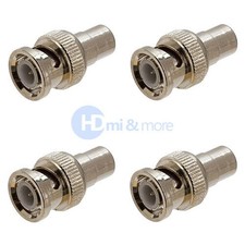 RCA Connector Female Jack to BNC Male Plug Adapter - LOT of 4