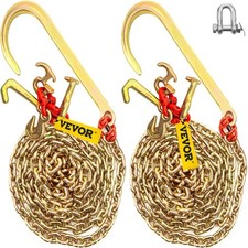 J Hook Chain 2pcs 516 X 10 G80 15 Long Shank J Hook Tow Chain With Rtj Clu J Hook Chain 2pcs 516 X 10 G80 15 Long Shank J Hook Tow Chain With Rtj Clu