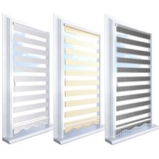 Doppelrollo ohne Bohren Klemmfix Rollo Fensterrollo Medusa Kariert Glitzereffekt