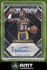 Michael Cooper 2022-23 Panini Obsidian 18/75 Galaxy Auto Purple Lakers GI-MAC