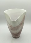 Vtg Krosno Jozefina-Style Aubergine White Avventurina Art Glass 12" Vase — photo 2