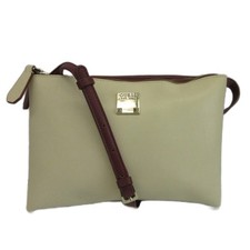 Borsa a tracolla Guess in pelle bianca bordeaux cerniera logo placca...