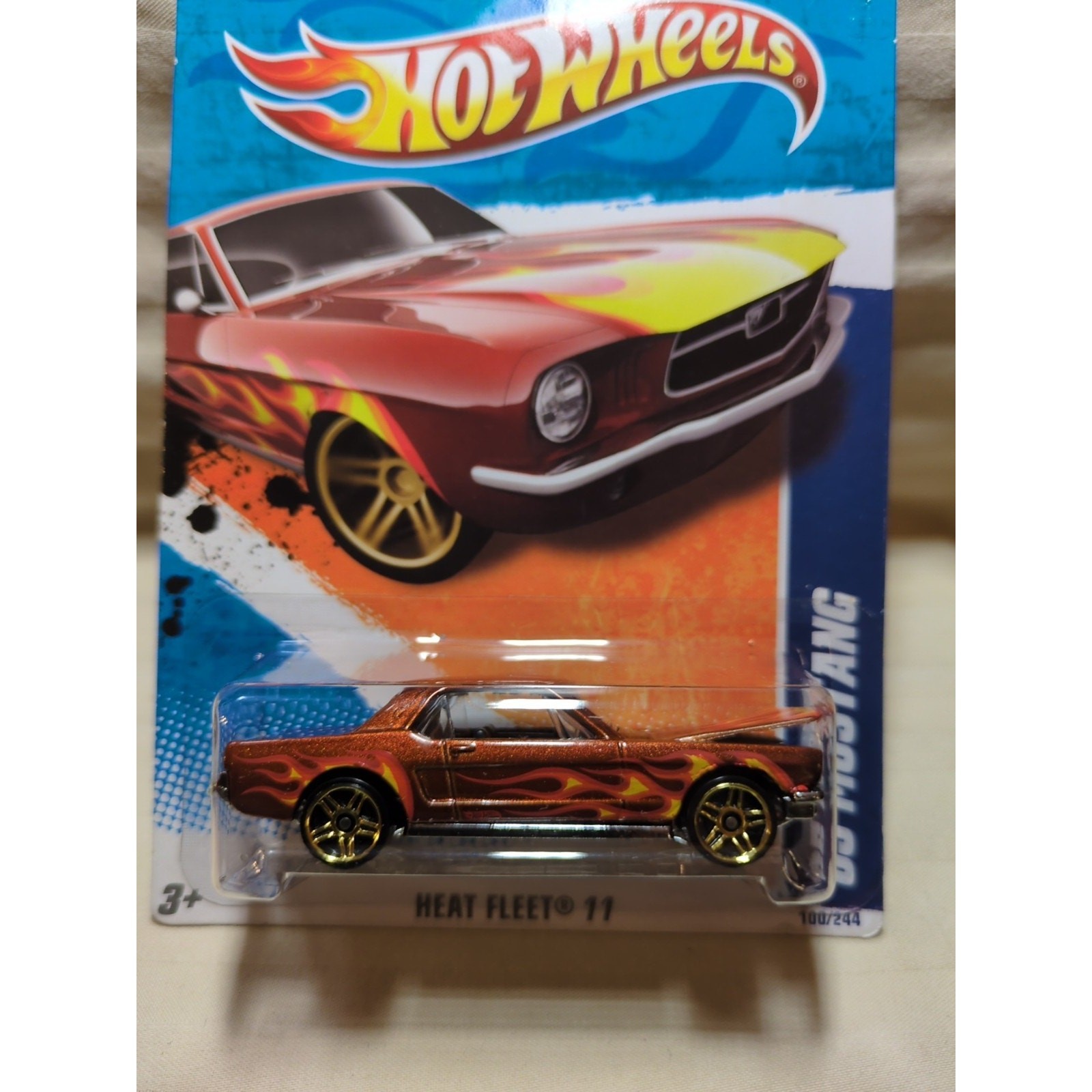 Hot Wheels 2011 Heat Fleet Series #100 '65 Mustang Copper w/ MC5s Opening Hood