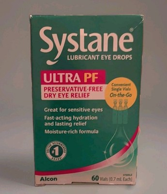 Systane Ultra PF Preservative Free Lubricant Eye Drops 60 Vials Exp 8/2026