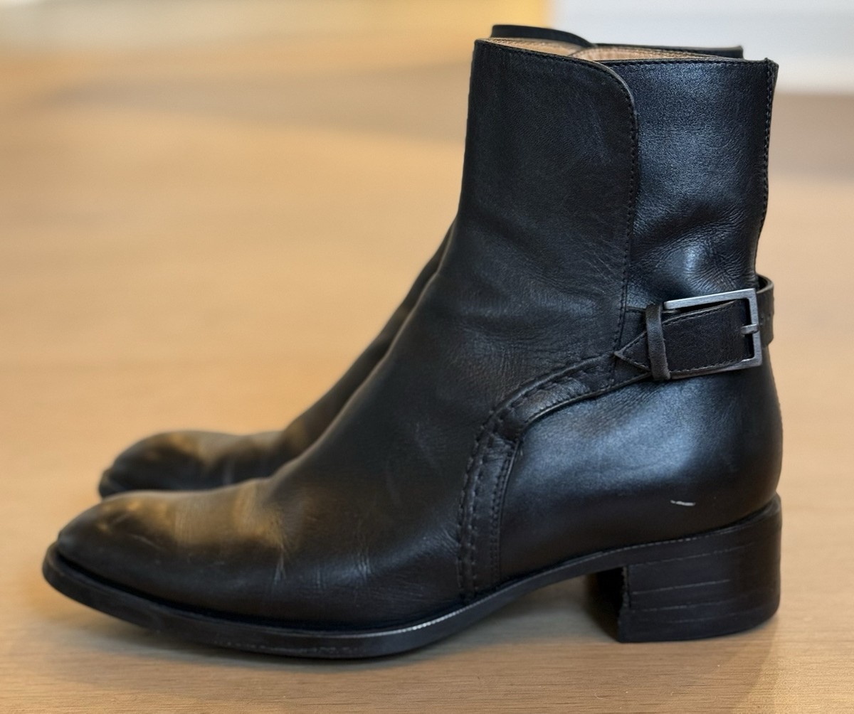 TOD'S Black Leather Bootie Chelsea Shoes Size 7.5 | eBay
