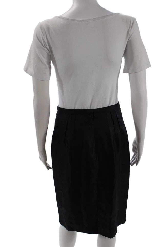 Falda de encaje con cremallera texturizada negra talla 08 Charles Chang-Lima para mujer Foto 3 de 4