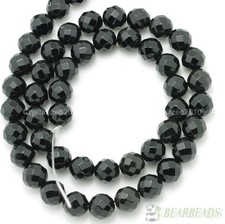 Natural Black Onyx Gemstone Faceted Round Beads 2mm 3mm 4mm 6mm 8mm 10mm 12mm